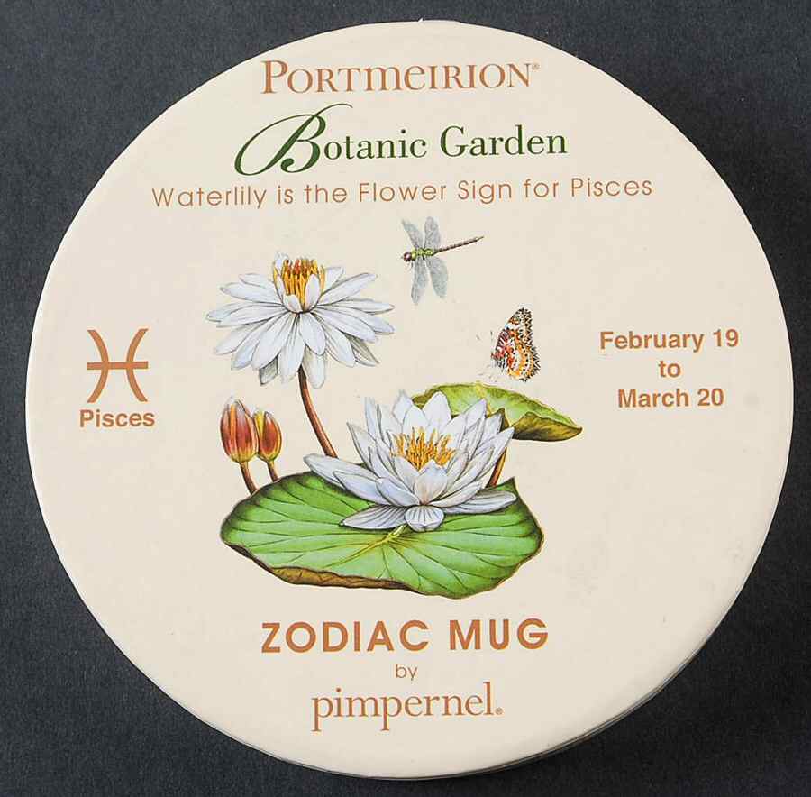Botanic Garden Zodiac Lid for Pisces Mug Gift Box by Portmeirion-1