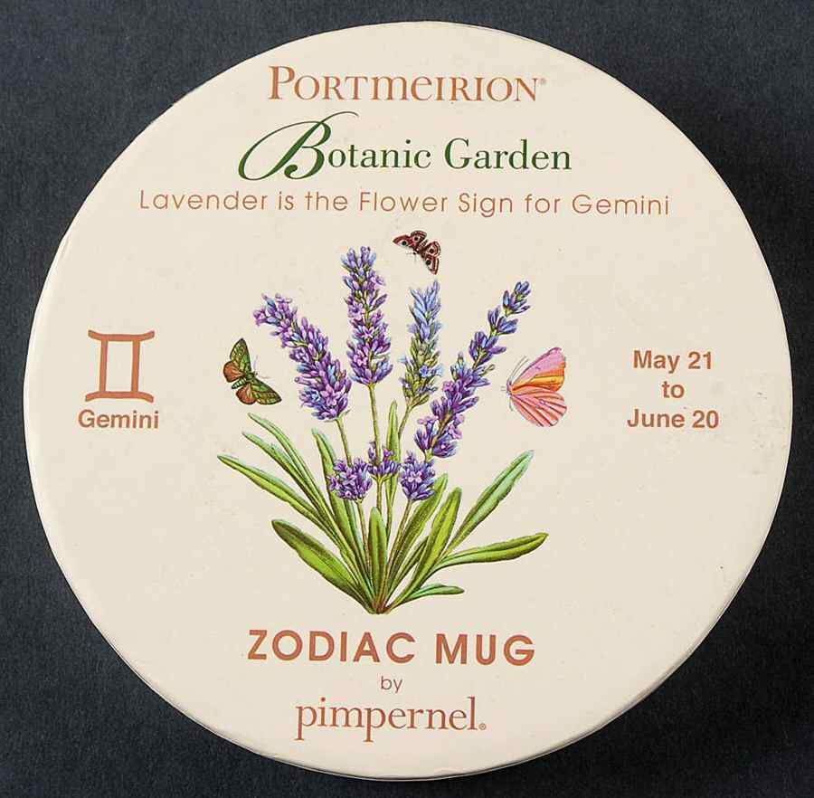 Botanic Garden Zodiac Lid for Gemini Mug Gift Box by Portmeirion-1