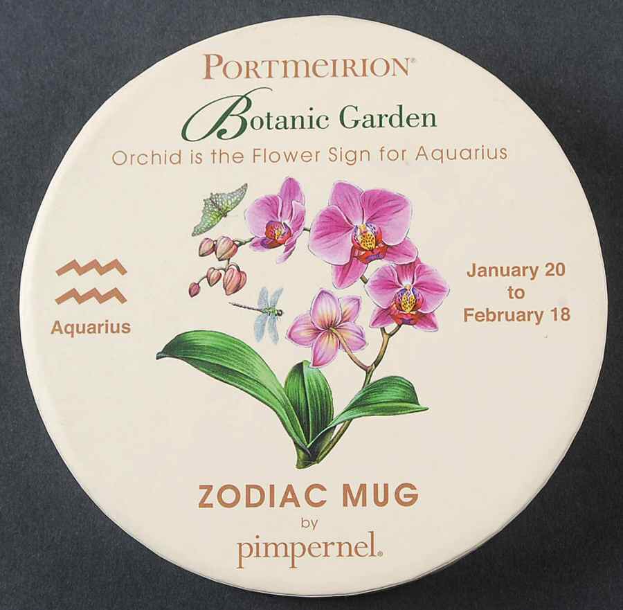 Botanic Garden Zodiac Lid for Aquarius Mug Gift Box by Portmeirion-1