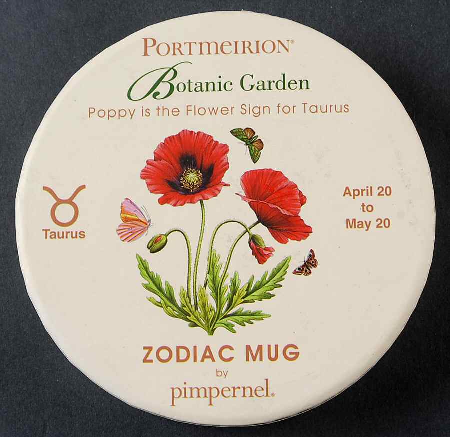 Botanic Garden Zodiac Lid for Taurus Mug Gift Box by Portmeirion-1