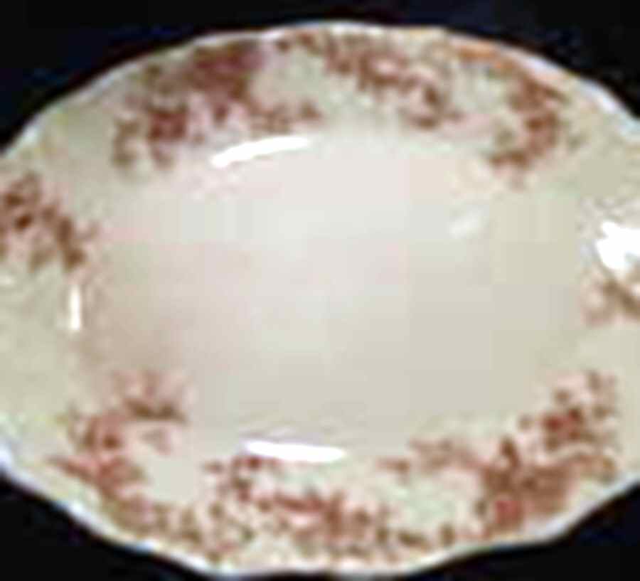 Laurel Brown 12" Oval Serving Platter by Pitcairns-1