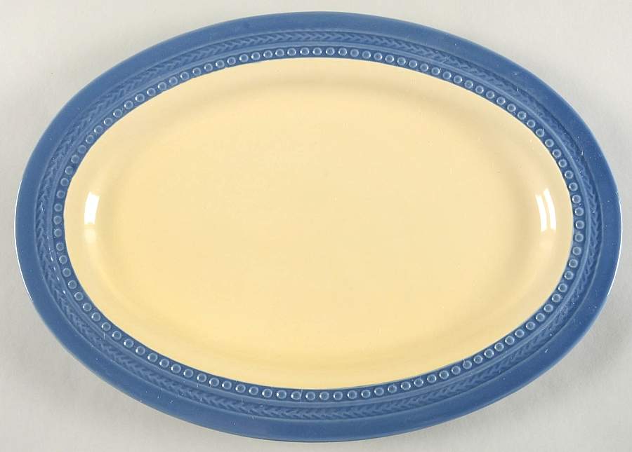 Southern Gathering Bluebell 14" Oval Serving Platter by Paula Deen-1