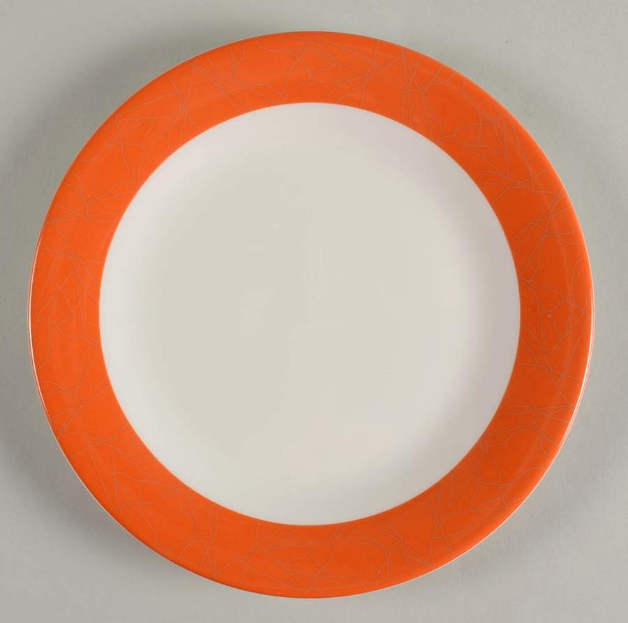 ColorBurst Orange (White Body) Salad Plate by Pickard-1