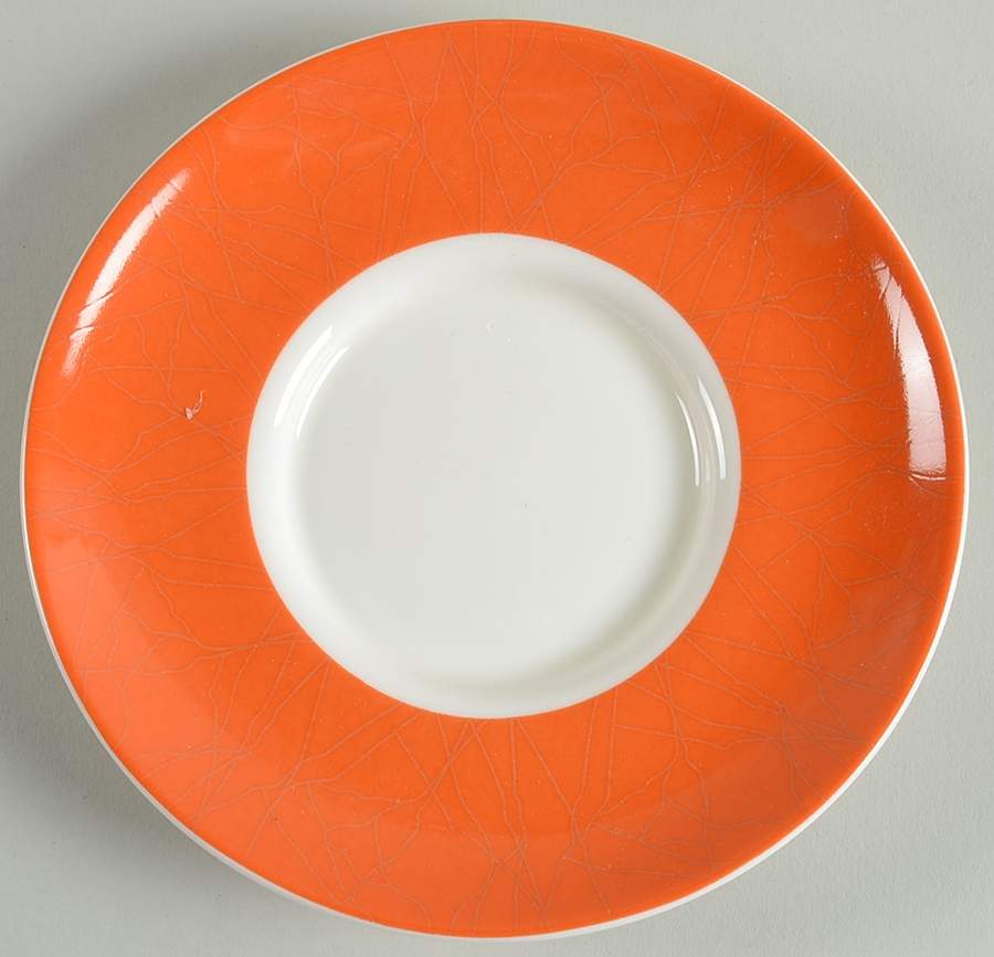 ColorBurst Orange (White Body) Saucer by Pickard-1