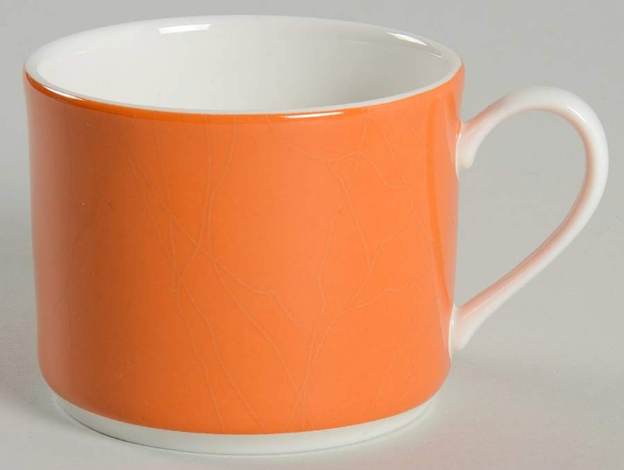 ColorBurst Orange (White Body) Flat Cup by Pickard-1