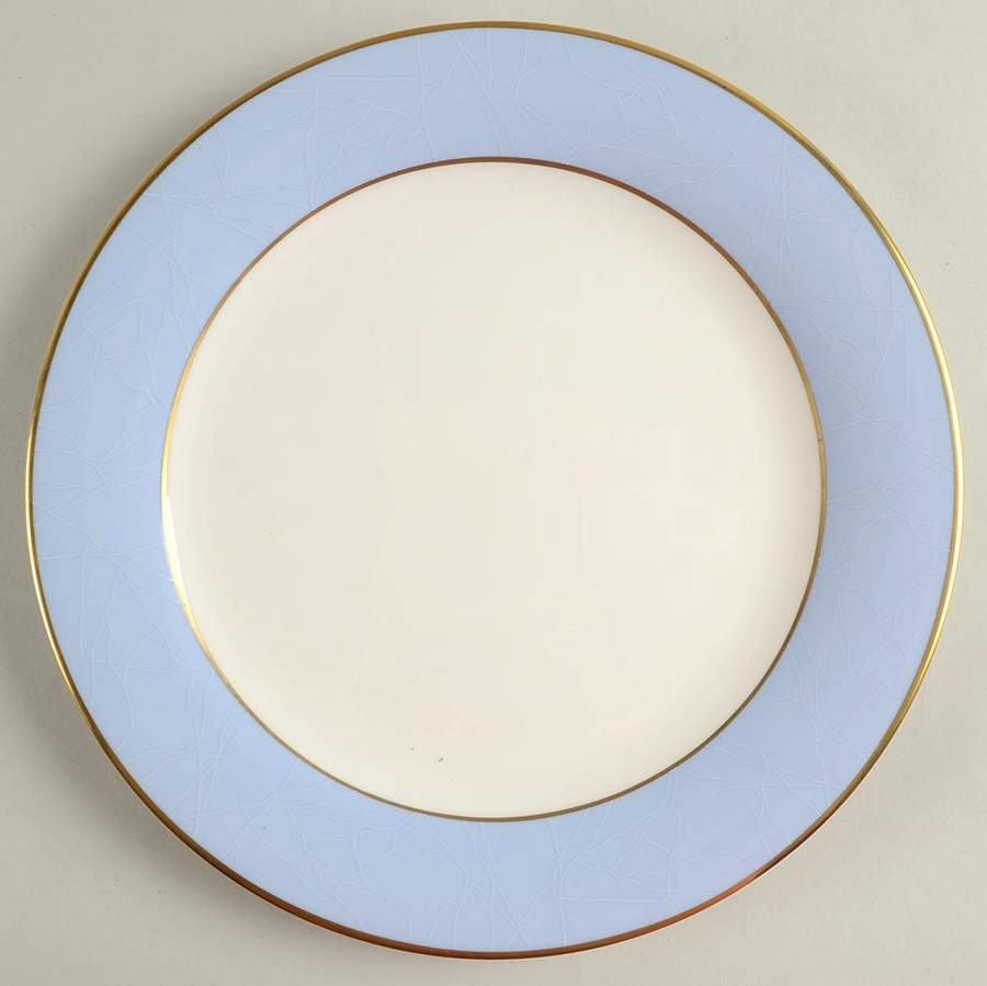 ColorBurst Blue (Gold Trim, Ivory) Dinner Plate by Pickard-1