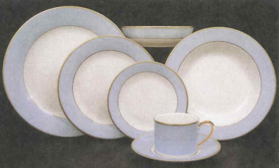 ColorBurst Blue (Platinum Trim, White) Dinner Plate by Pickard-1
