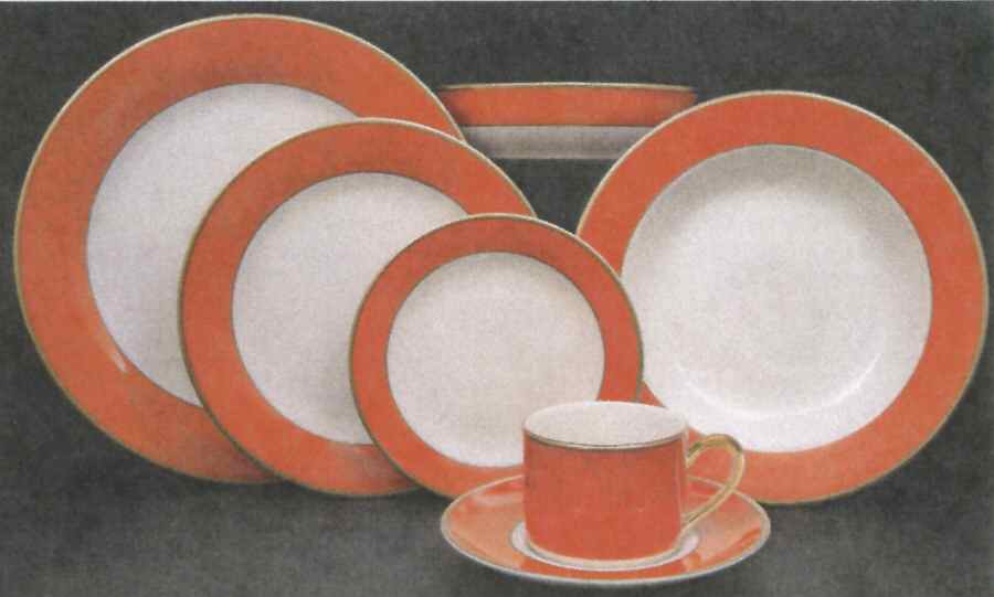 ColorBurst Orange (Gold Trim, White) Dinner Plate by Pickard-1