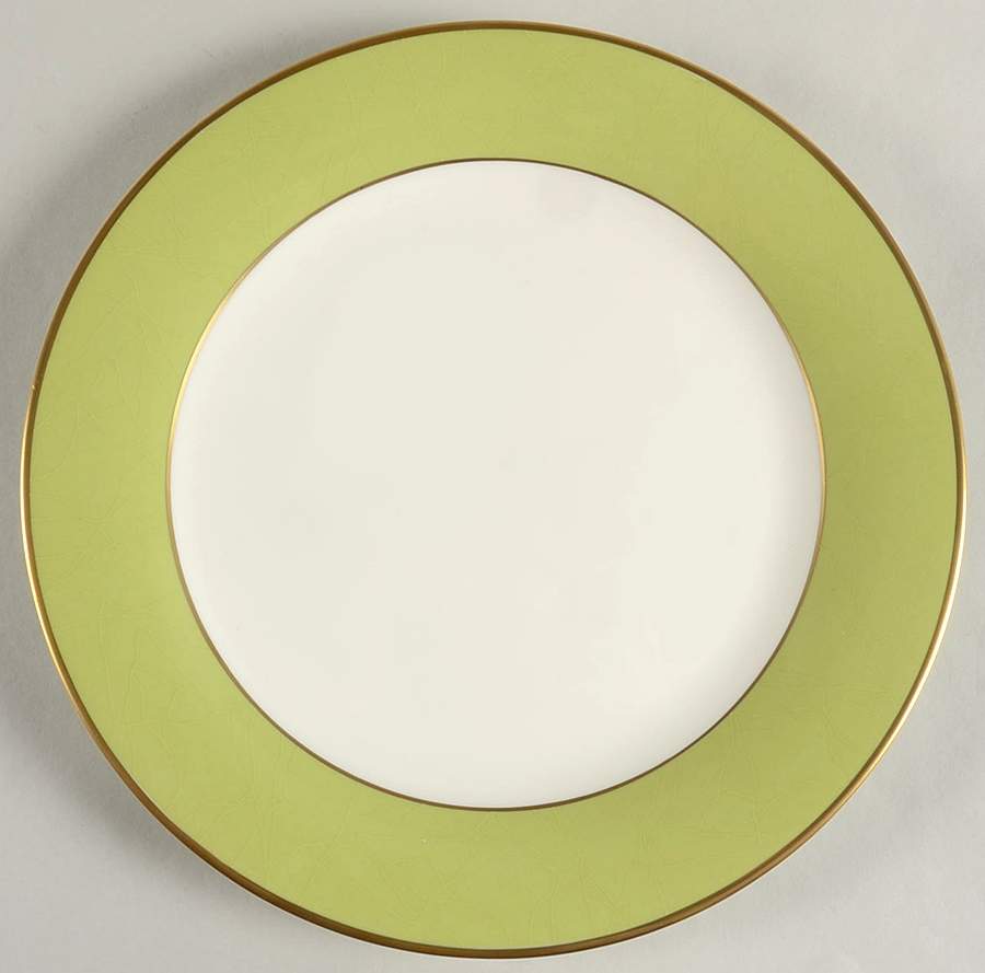 ColorBurst Green (Gold Trim, White) Dinner Plate by Pickard-1