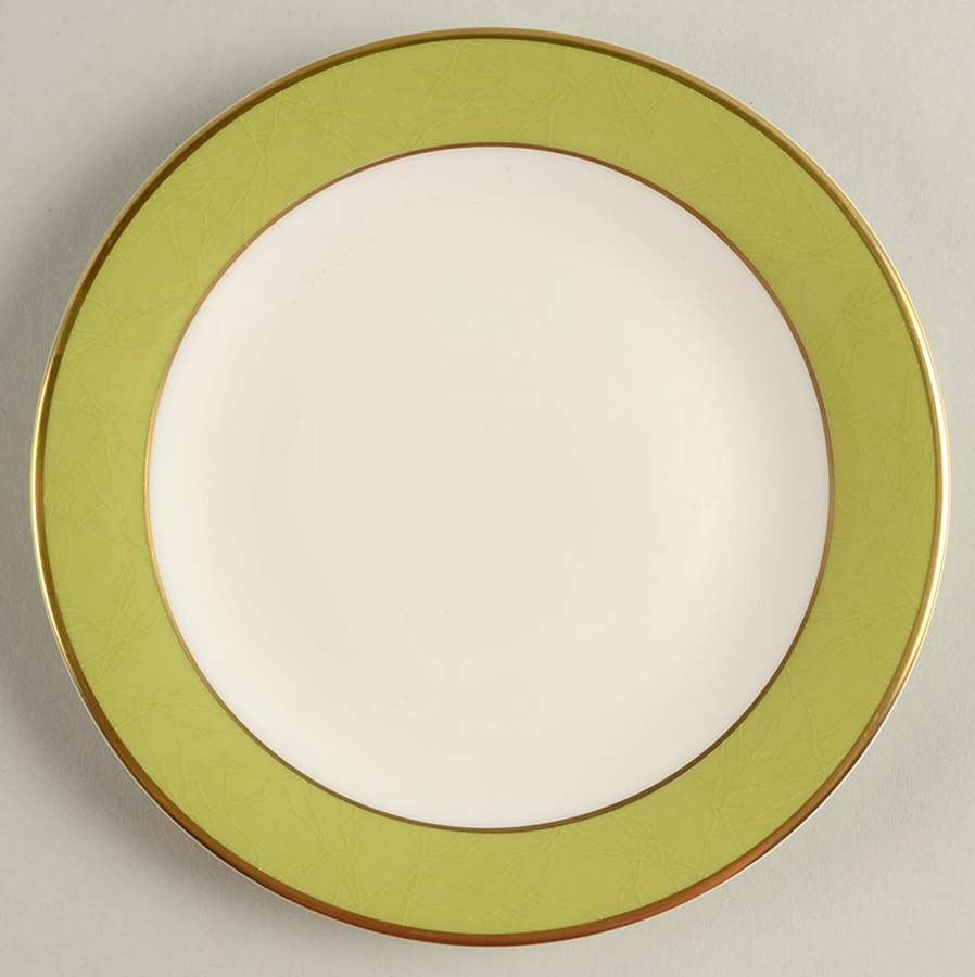 ColorBurst Green (Gold Trim, White) Bread & Butter Plate by Pickard-1