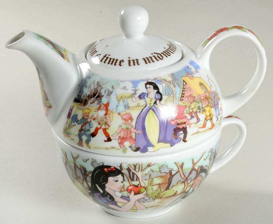 Snow White Individual Teapot & Lid with Cup by Cardew Design-1