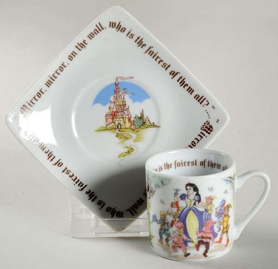Snow White Flat Demitasse Cup & Saucer Set by Cardew Design-1