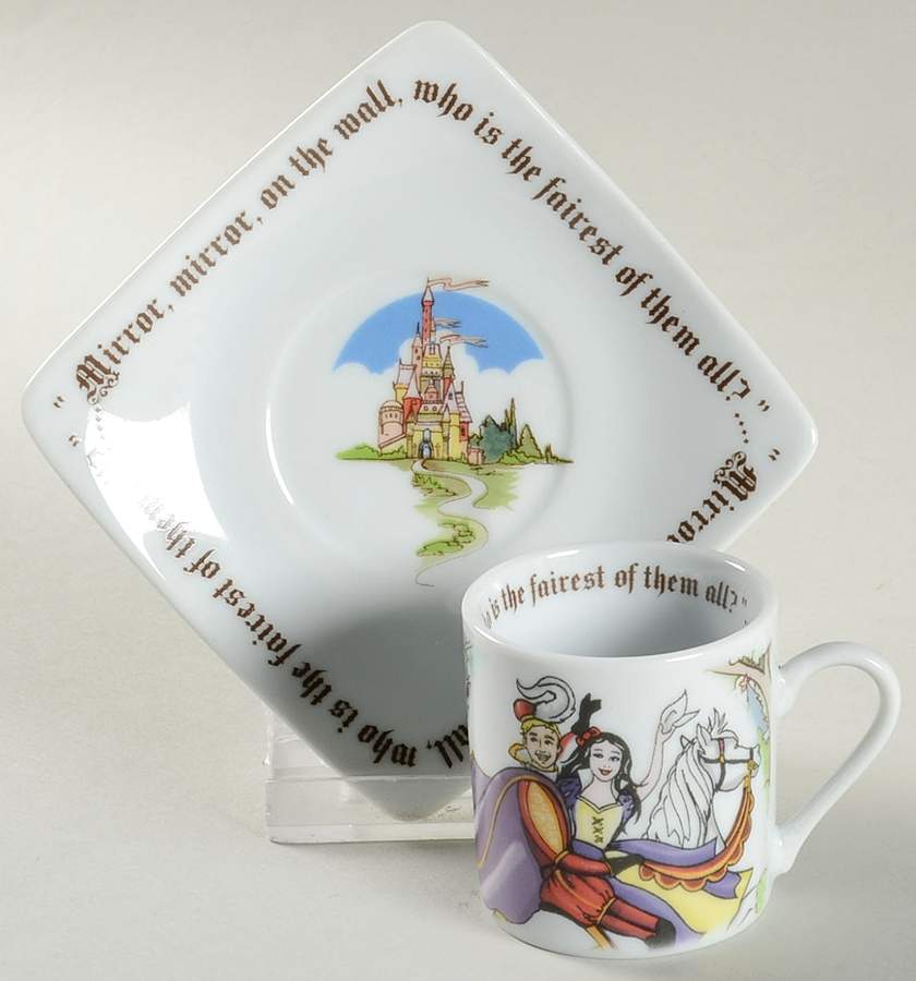 Snow White Flat Demitasse Cup & Saucer Set by Cardew Design-1