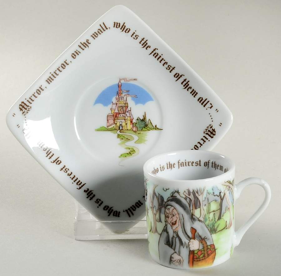 Snow White Flat Demitasse Cup & Saucer Set by Cardew Design-1