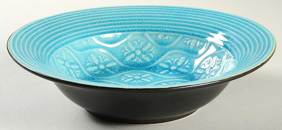 Turquoise Reactive Soup/Cereal Bowl by Pier 1-1