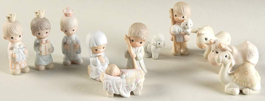 Come Let Us Adore Him-Mini 11 Piece Nativity Bow & Arrow-11 Pc Mini Nativity - Bow&Arrow Trademark With Box by Precious Moments-1