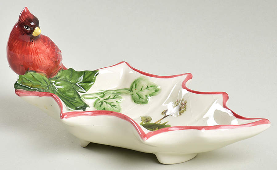 Holly Cardinal Leaf Shaped Dish by Portmeirion-1