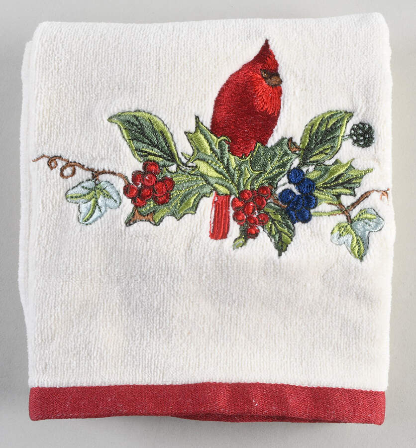 Holly Cardinal Cloth Hand Towel by Portmeirion-1