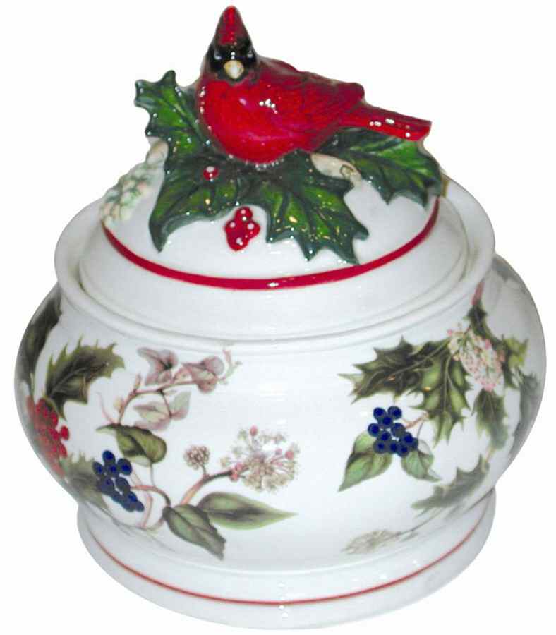 Holly Cardinal Round Box & Lid by Portmeirion-1