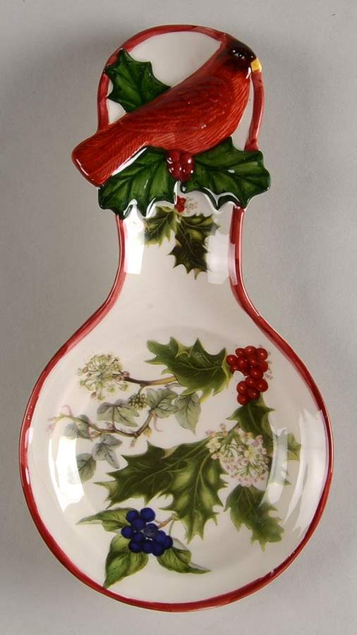 Holly Cardinal Spoon Rest/Holder (Holds 1 Spoon) by Portmeirion-1