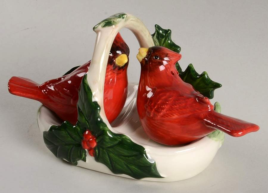 Holly Cardinal (3 Pc) Salt & Pepper Tray Set by Portmeirion-1