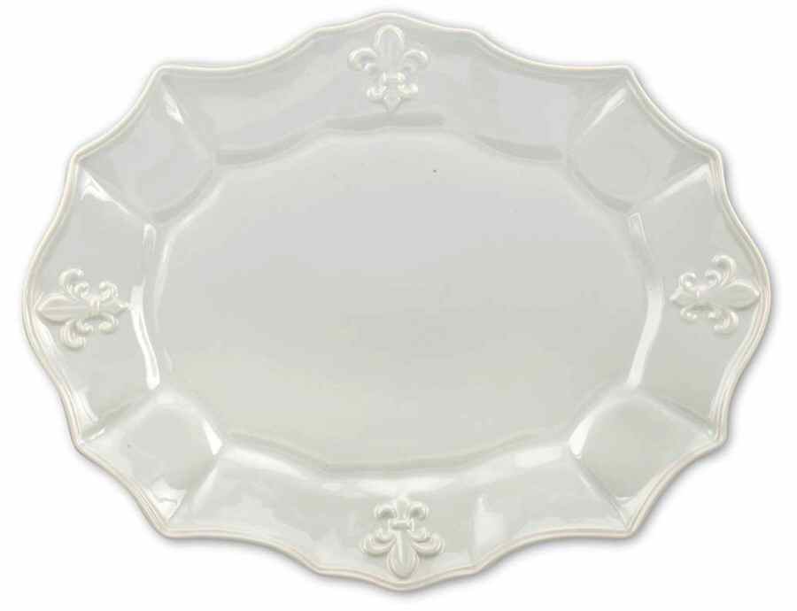 Fleur de Lys Grey 14" Oval Serving Platter by Portmeirion-1