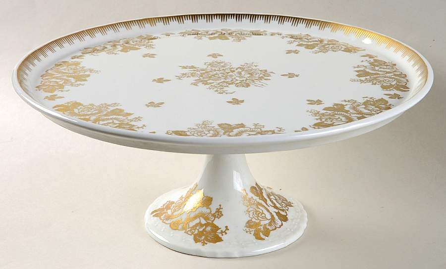 P1F2 10" Diameter Pedestal Cake Stand by Porcelaine de France-1