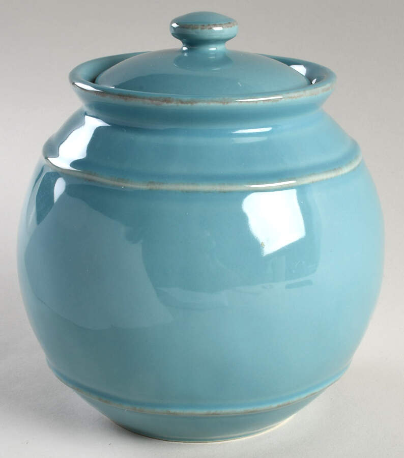 Cambria Turquoise 7" Storage Jar & Lid by Pottery Barn China-1