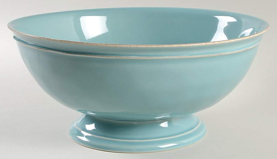 Cambria Turquoise Footed Bowl by Pottery Barn China-1