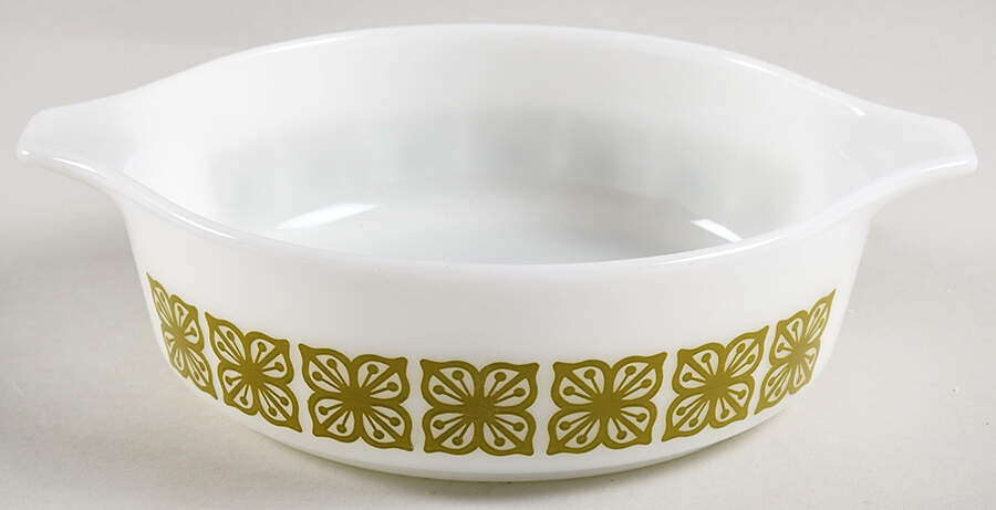 Verde Square Flowers 1 Pt Round Casserole No Lid by Pyrex-1