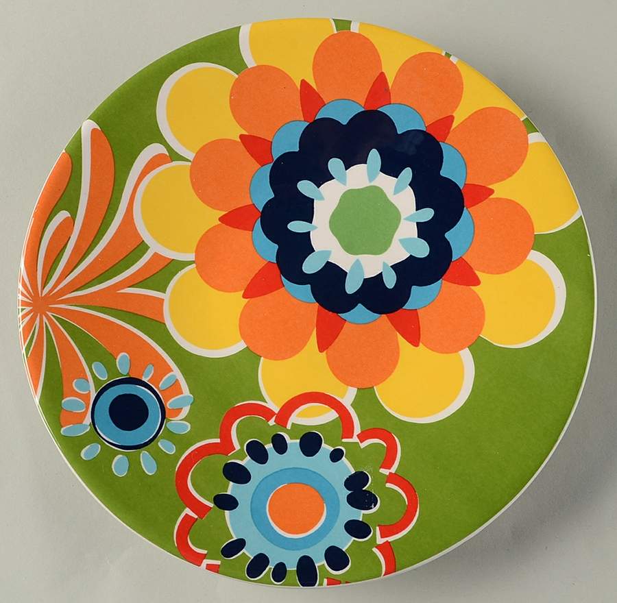 Retro Flower Salad Plate by Pier 1-1