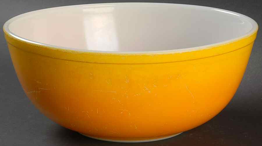 Two Tone Orange and Yellow 10" Mixing Bowl by Pyrex-1