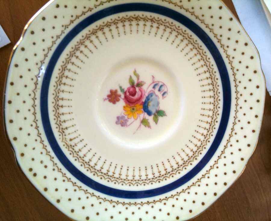 Polka Blue Saucer by Paragon-1