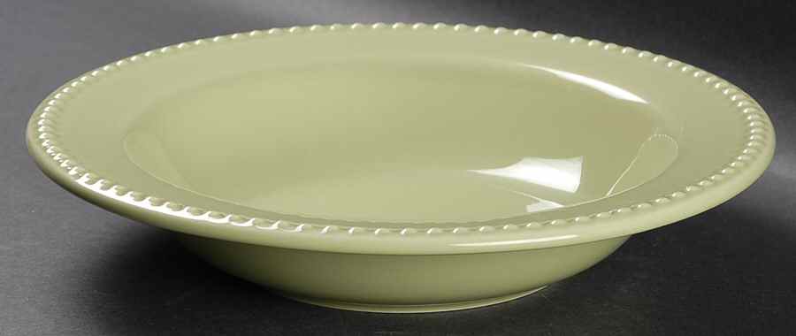 Emma Lime Large Rim Soup Bowl by Pottery Barn China-1