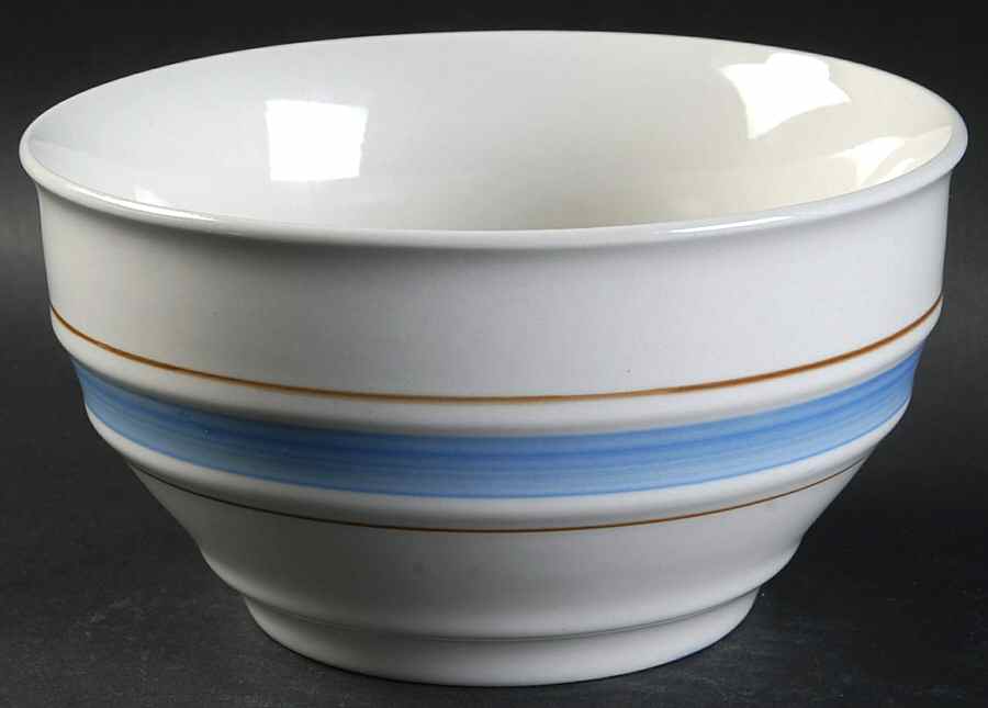 Clipper Blue Brown Soup/Cereal Bowl by Pfaltzgraff-1