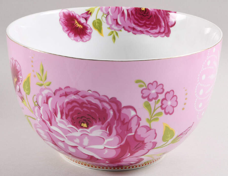 Floral Red Pink 9" Round Serving Bowl by Pip Studio-1