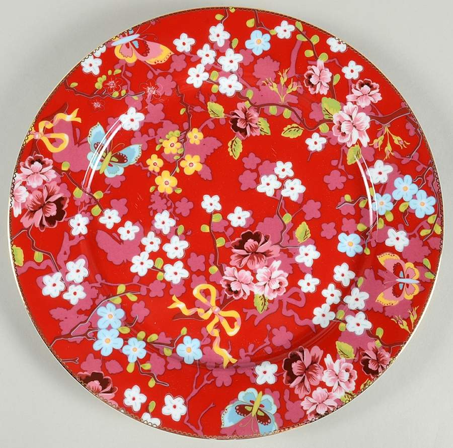 Floral Red Pink Service Plate (Charger) by Pip Studio-1