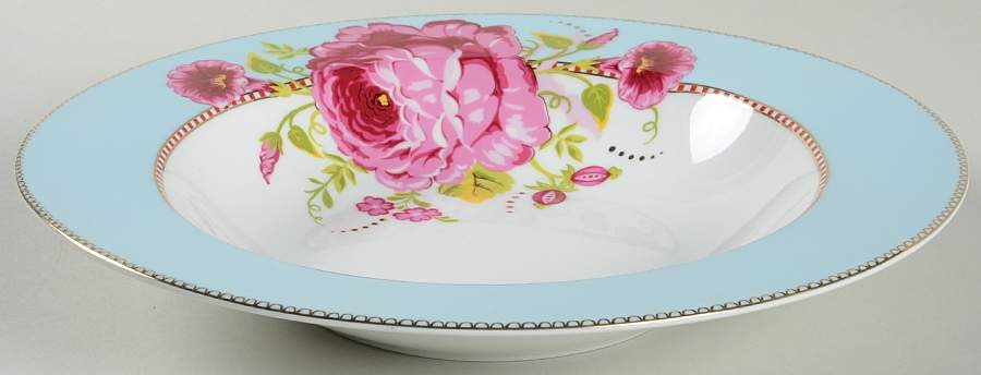 Floral Blue 10" Individual Pasta Bowl by Pip Studio-1