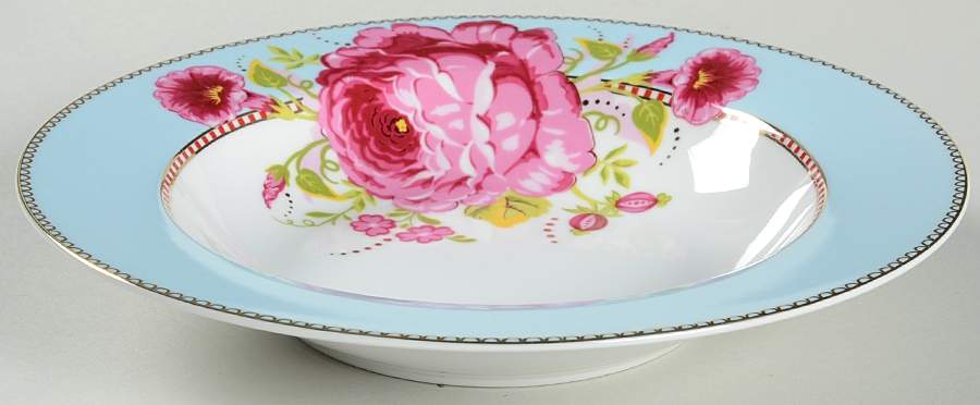 Floral Blue Rim Soup Bowl by Pip Studio-1