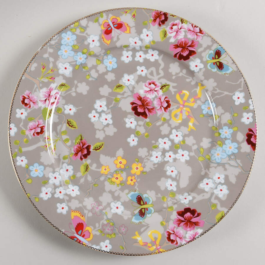 Floral Khaki Service Plate (Charger) by Pip Studio-1