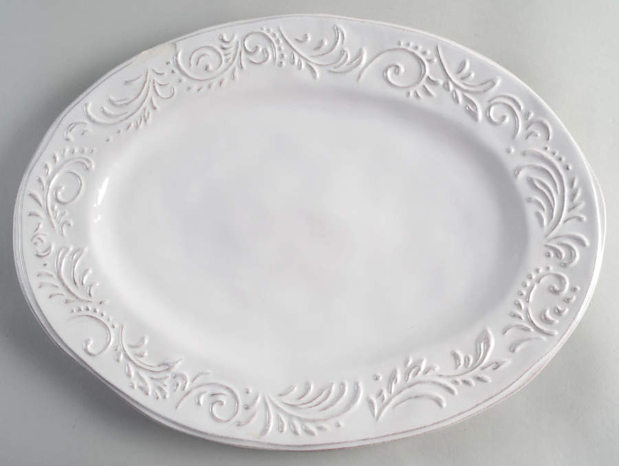 Antique Scroll 16" Oval Serving Platter by Pier 1-1