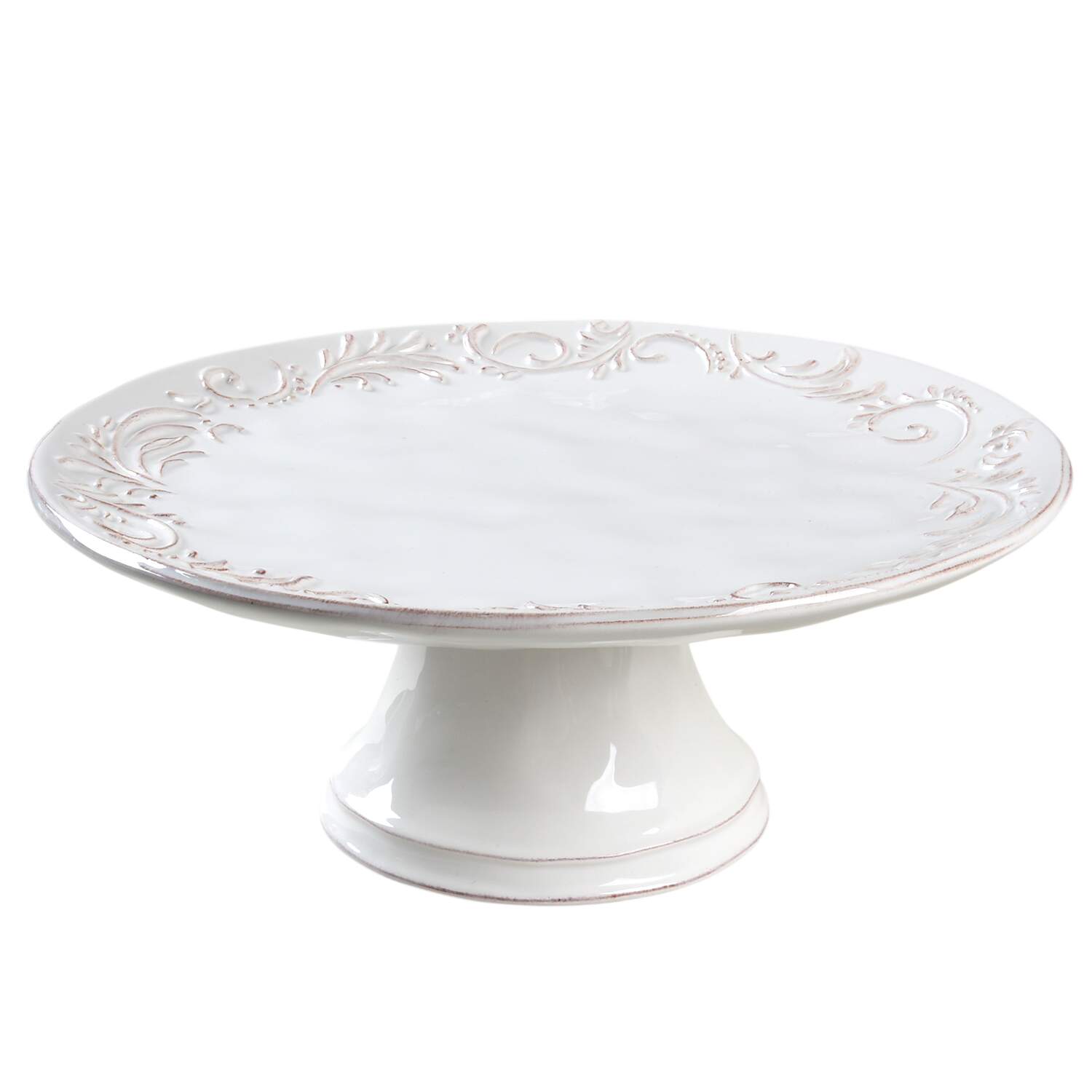 Antique Scroll 11" Diameter Pedestal Cake Stand by Pier 1-1