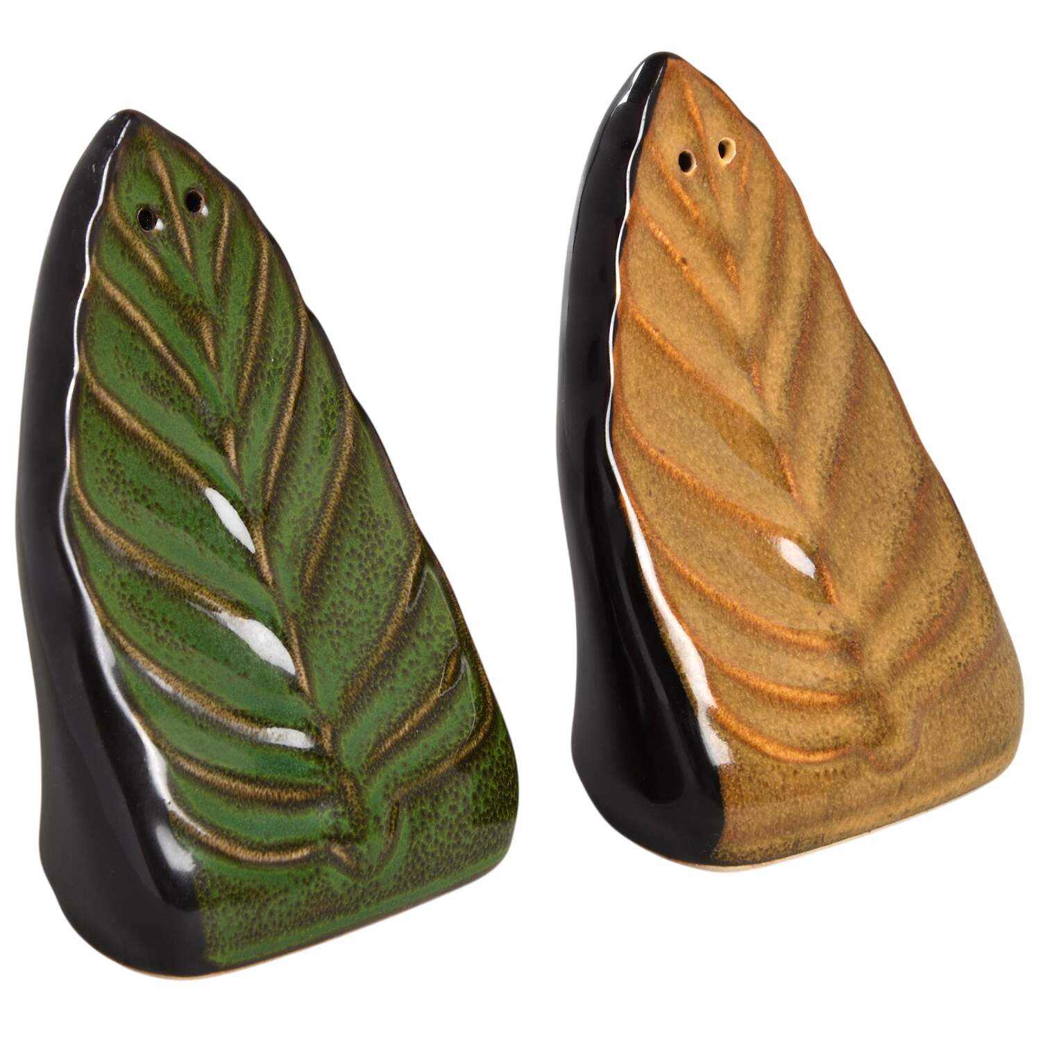 Rustic Leaves Figural Salt & Pepper Set by Pfaltzgraff-1