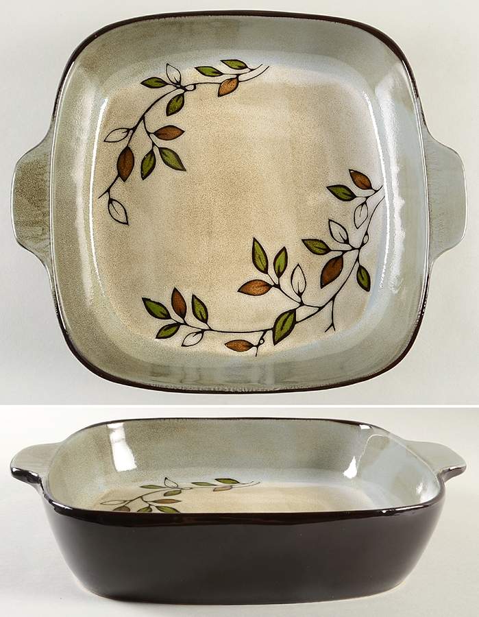 Rustic Leaves 11" Square Baker by Pfaltzgraff-1