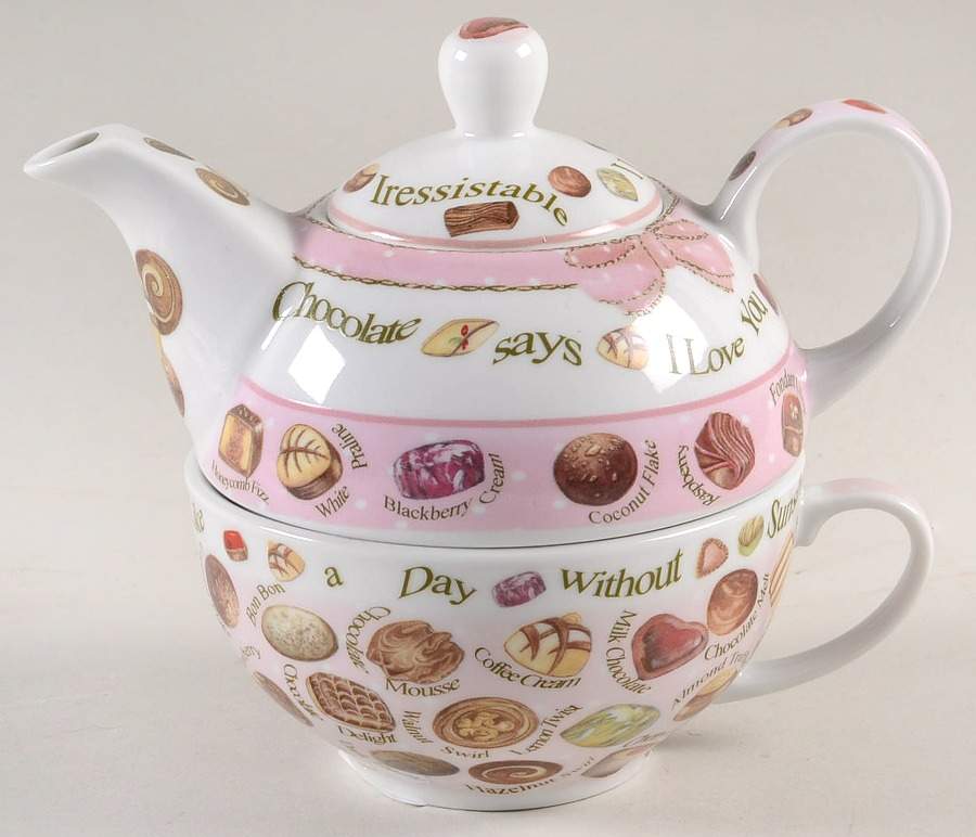 Chocolates Individual Teapot & Lid with Cup by Cardew Design-1