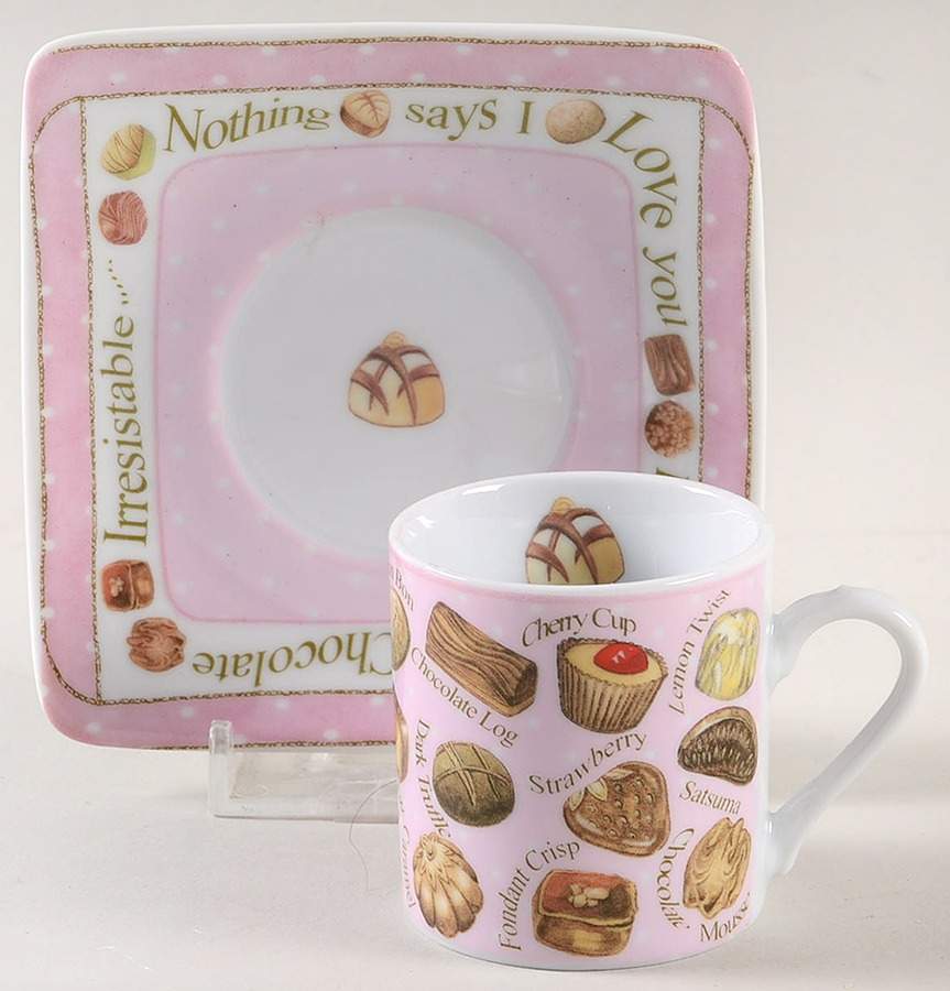 Chocolates Flat Demitasse Cup & Saucer Set by Cardew Design-1