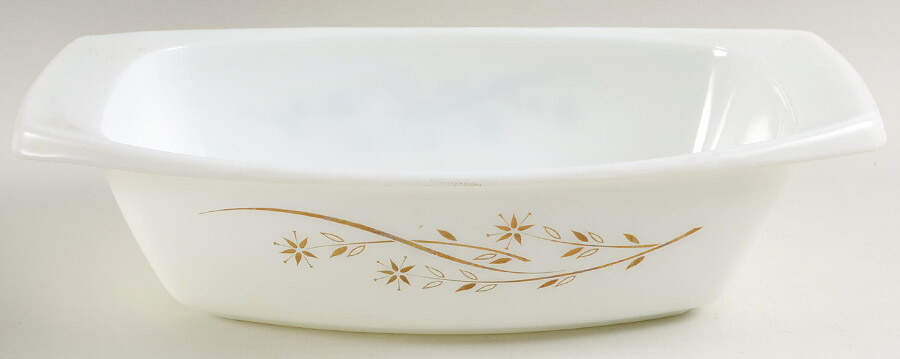 Golden Honeysuckle 2.5 Quart Oval Covered Casserole No Lid by Pyrex-1