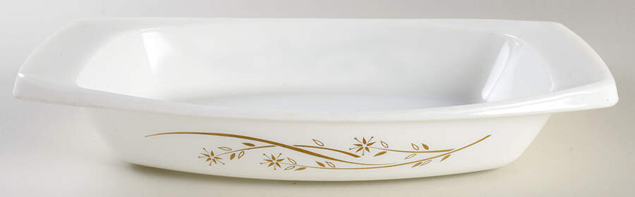 Golden Honeysuckle 1.5 Quart Oval Covered Casserole No Lid by Pyrex-1