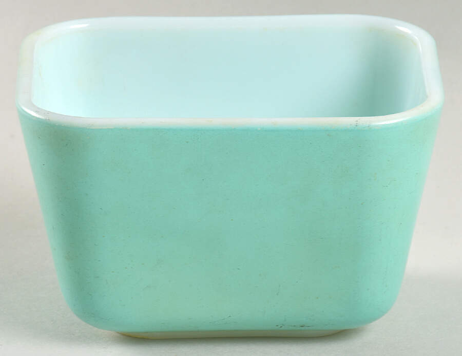 Turquoise Small Refrigerator Jar No Lid by Pyrex-1