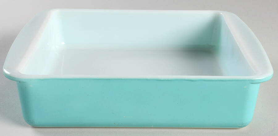 Turquoise 8" Square Baker by Pyrex-1
